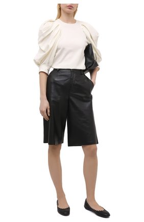 Женские кожаные балетки lauren CHLOÉ черного цвета по цене 39950 руб., арт. CHC21S402M5 | Фото 2 Женские кожаные балетки lauren CHLOÉ черного цвета, арт. CHC21S402M5 | Фото 2