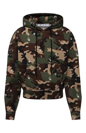 Мужской хлопковое худи OFF-WHITE хаки цвета по цене 52950 руб., арт. 0MBB037S21FLE009 | Фото 1 Мужской хлопковое худи OFF-WHITE хаки цвета, арт. 0MBB037S21FLE009 | Фото 1