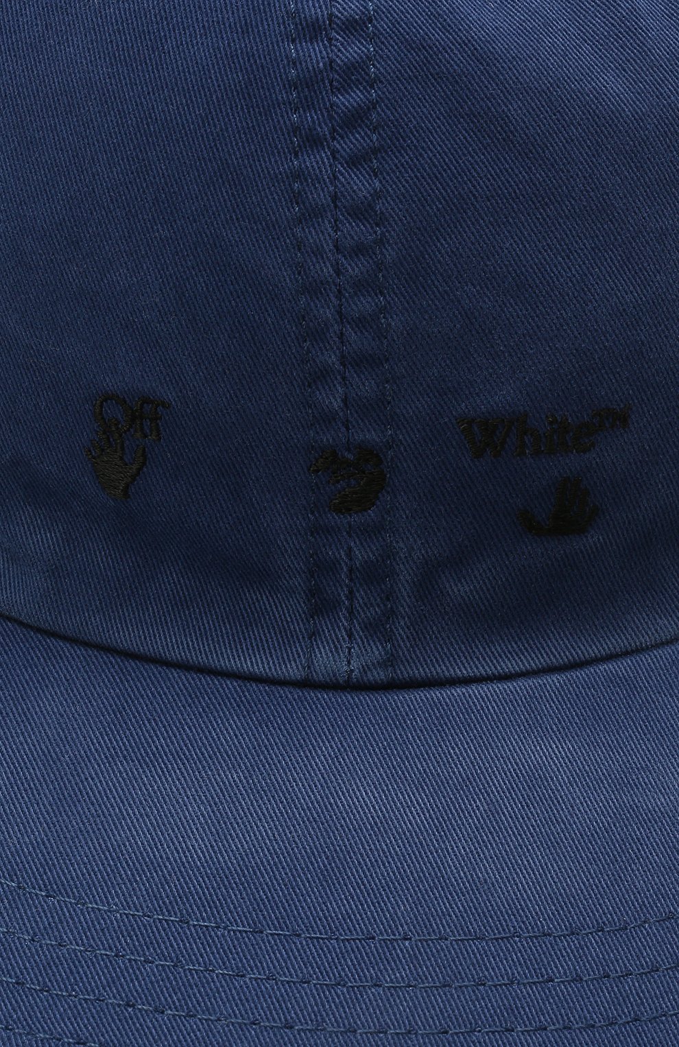 Мужской хлопковая бейсболка OFF-WHITE синего цвета по цене 20900 руб., арт. 0MLB022S21FAB001 | Фото 3 Мужской хлопковая бейсболка OFF-WHITE синего цвета, арт. 0MLB022S21FAB001 | Фото 3