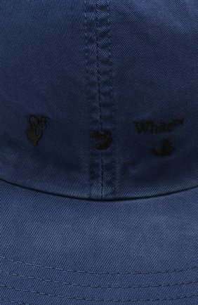 Мужской хлопковая бейсболка OFF-WHITE синего цвета по цене 20900 руб., арт. 0MLB022S21FAB001 | Фото 3 Мужской хлопковая бейсболка OFF-WHITE синего цвета, арт. 0MLB022S21FAB001 | Фото 3