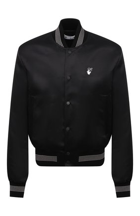 Мужской бомбер OFF-WHITE черного цвета по цене 89950 руб., арт. 0MEA267S21FAB001 | Фото 1 Мужской бомбер OFF-WHITE черного цвета, арт. 0MEA267S21FAB001 | Фото 1