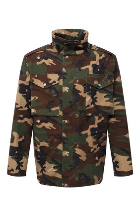 Мужская хлопковая куртка OFF-WHITE хаки цвета по цене 105000 руб., арт. 0MEL015S21FAB001 | Фото 1 Мужская хлопковая куртка OFF-WHITE хаки цвета, арт. 0MEL015S21FAB001 | Фото 1