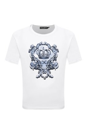 Мужская хлопковая футболка DOLCE & GABBANA белого цвета по цене 36300 руб., арт. G8JX7T/FI76F | Фото 1 Мужская хлопковая футболка DOLCE & GABBANA белого цвета, арт. G8JX7T/FI76F | Фото 1