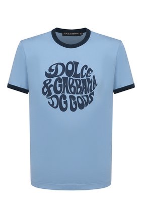Мужская хлопковая футболка DOLCE & GABBANA голубого цвета по цене 31200 руб., арт. G8JX7T/FI7Z2 | Фото 1 Мужская хлопковая футболка DOLCE & GABBANA голубого цвета, арт. G8JX7T/FI7Z2 | Фото 1