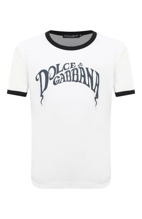 Мужская хлопковая футболка DOLCE & GABBANA белого цвета по цене 31200 руб., арт. G8JX7T/FI7Z5 | Фото 1 Мужская хлопковая футболка DOLCE & GABBANA белого цвета, арт. G8JX7T/FI7Z5 | Фото 1