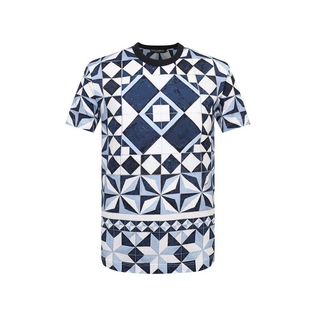 Хлопковая футболка Dolce & Gabbana Синий G8KBAT/FI797 5560281