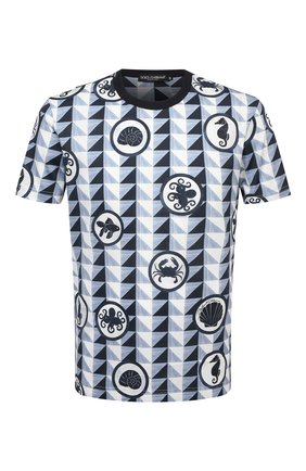 Мужская хлопковая футболка DOLCE & GABBANA синего цвета по цене 47050 руб., арт. G8KBAT/HS7EG | Фото 1 Мужская хлопковая футболка DOLCE & GABBANA синего цвета, арт. G8KBAT/HS7EG | Фото 1