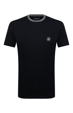 Мужская футболка из вискозы GIORGIO ARMANI темно-синего цвета по цене 39950 руб., арт. 3KSM70/SJKLZ | Фото 1 Мужская футболка из вискозы GIORGIO ARMANI темно-синего цвета, арт. 3KSM70/SJKLZ | Фото 1