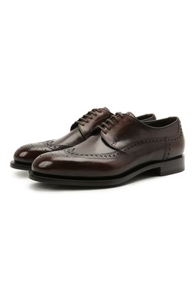 Мужские кожаные дерби SANTONI темно-коричневого цвета по цене 79350 руб., арт. MCC017026MC3HNGWT50 | Фото 1 Мужские кожаные дерби SANTONI темно-коричневого цвета, арт. MCC017026MC3HNGWT50 | Фото 1 (Мужское Кросс-КТ: Броги-обувь; Материал внутренний: Натуральная кожа; Стили: Классический)