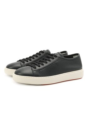 Мужские кожаные кеды SANTONI темно-синего цвета по цене 37200 руб., арт. MBCD21443BARCDIKU55 | Фото 1 Мужские кожаные кеды SANTONI темно-синего цвета, арт. MBCD21443BARCDIKU55 | Фото 1