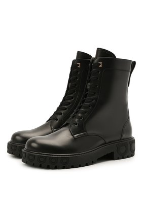 Женские кожаные ботинки SALVATORE FERRAGAMO черного цвета по цене 79000 руб., арт. Z-07413391C | Фото 1 Женские кожаные ботинки SALVATORE FERRAGAMO черного цвета, арт. Z-07413391C | Фото 1