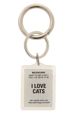 Женский брелок для ключей pets BALENCIAGA серебряного цвета, арт. 644167/TZ36S | Фото 2 (Материал: Металл)