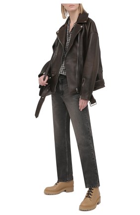 Женские кожаные ботинки BALMAIN бежевого цвета по цене 86200 руб., арт. VN0TC502/LGDT | Фото 2 Женские кожаные ботинки BALMAIN бежевого цвета, арт. VN0TC502/LGDT | Фото 2 (Подошва: Платформа; Материал внутренний: Натуральная кожа; Женское Кросс-КТ: Военные ботинки; Каблук высота: Низкий)