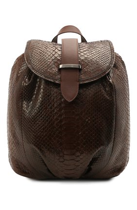 Женский рюкзак из кожи питона BRUNELLO CUCINELLI коричневого цвета по цене 353500 руб., арт. MBCDD2199/PRET | Фото 1 Женский рюкзак из кожи питона BRUNELLO CUCINELLI коричневого цвета, арт. MBCDD2199/PRET | Фото 1