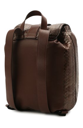 Женский рюкзак из кожи питона BRUNELLO CUCINELLI коричневого цвета по цене 323000 руб., арт. MBCDD2199/PRET | Фото 3 Женский рюкзак из кожи питона BRUNELLO CUCINELLI коричневого цвета, арт. MBCDD2199/PRET | Фото 3