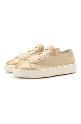 Женские кожаные кеды SANTONI золотого цвета по цене 37350 руб., арт. WBCD60780BARCFAS048 | Фото 1 Женские кожаные кеды SANTONI золотого цвета, арт. WBCD60780BARCFAS048 | Фото 1