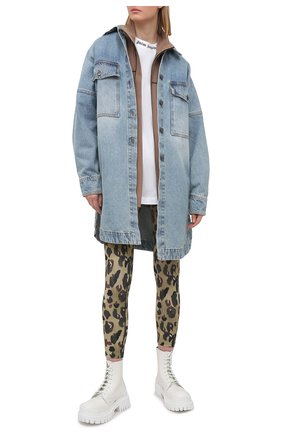 Женские леггинсы PALM ANGELS зеленого цвета по цене 25950 руб., арт. PWCD006S21FAB0015601 | Фото 2 Женские леггинсы PALM ANGELS зеленого цвета, арт. PWCD006S21FAB0015601 | Фото 2