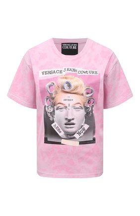 Женская хлопковая футболка VERSACE JEANS COUTURE розового цвета по цене 25600 руб., арт. B2HWA7VA-WDP614 1 H. REILLY/30444 | Фото 1 Женская хлопковая футболка VERSACE JEANS COUTURE розового цвета, арт. B2HWA7VA-WDP614 1 H. REILLY/30444 | Фото 1