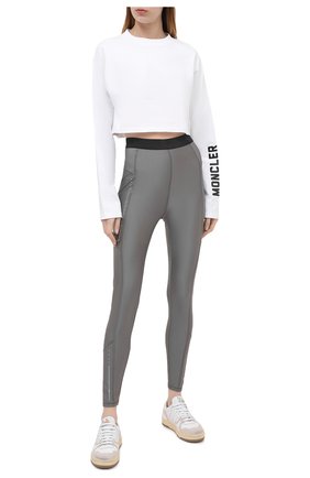 Женские леггинсы MONCLER серого цвета по цене 31400 руб., арт. G1-093-8H731-10-8790K | Фото 2 Женские леггинсы MONCLER серого цвета, арт. G1-093-8H731-10-8790K | Фото 2