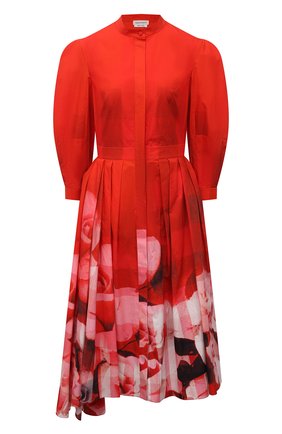 Женское хлопковое платье ALEXANDER MCQUEEN красного цвета по цене 231500 руб., арт. 651669/QCACE | Фото 1 Женское хлопковое платье ALEXANDER MCQUEEN красного цвета, арт. 651669/QCACE | Фото 1 (Случай: Повседневный; Рукава: 3/4; Материал внешний: Хлопок; Женское Кросс-КТ: платье-рубашка, Платье-одежда; Длина Ж (юбки, платья, шорты): Миди; Стили: Романтичный; Региональные ограничения белый список (Axapta Mercury): RU)