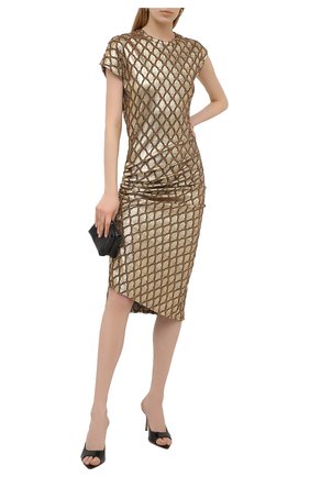 Женское платье PACO RABANNE золотого цвета по цене 64900 руб., арт. 21PJR0007VI0285 | Фото 2 Женское платье PACO RABANNE золотого цвета, арт. 21PJR0007VI0285 | Фото 2