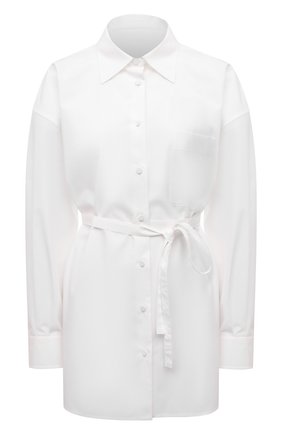Женская хлопковая рубашка VALENTINO белого цвета, арт. VB0AB2605A6 | Фото 1 (Материал внешний: Хлопок; Стили: Кэжуэл; Принт: Без принта; Женское Кросс-КТ: Рубашка-одежда; Рукава: Длинные; Длина (для топов): Удлиненные; Региональные ограничения белый список (Axapta Mercury): RU)