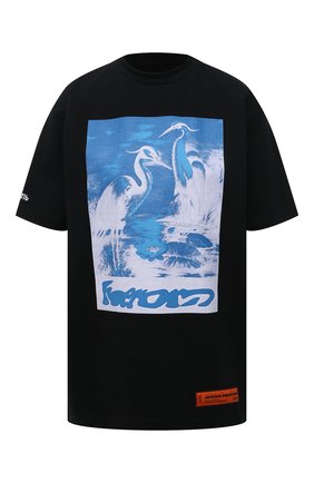 Женская хлопковая футболка HERON PRESTON черного цвета по цене 21500 руб., арт. HWAA023R21JER0031040 | Фото 1 Женская хлопковая футболка HERON PRESTON черного цвета, арт. HWAA023R21JER0031040 | Фото 1