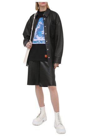 Женская хлопковая футболка HERON PRESTON черного цвета по цене 21500 руб., арт. HWAA023R21JER0031040 | Фото 2 Женская хлопковая футболка HERON PRESTON черного цвета, арт. HWAA023R21JER0031040 | Фото 2
