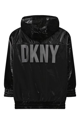 Детская ветровка с капюшоном DKNY черного цвета по цене 18040 руб., арт. D36639 | Фото 2 Детская ветровка с капюшоном DKNY черного цвета, арт. D36639 | Фото 2