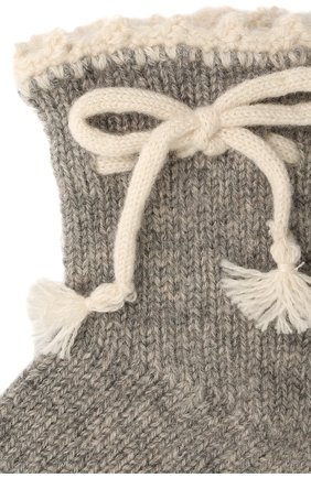 Детские кашемировые носки OSCAR ET VALENTINE серого цвета, арт. CH04 | Фото 2 (Материал: Шерсть, Кашемир, Текстиль; Кросс-КТ: Носки)