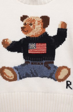 Детский хлопковый пуловер POLO RALPH LAUREN белого цвета по цене 11200 руб., арт. 320669571 | Фото 3 Детский хлопковый пуловер POLO RALPH LAUREN белого цвета, арт. 320669571 | Фото 3
