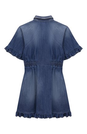 Детское джинсовое платье DSQUARED2 синего цвета по цене 22100 руб., арт. DQ0086-D005G | Фото 2 Детское джинсовое платье DSQUARED2 синего цвета, арт. DQ0086-D005G | Фото 2 (Материал внешний: Хлопок; Рукава: Короткие; Девочки Кросс-КТ: Платье-одежда; Случай: Повседневный; Ростовка одежда: 10 - 11 лет | 140 - 146см, 12 лет | 152 см, 13 - 15 лет | 158 см, 4 года | 104 см, 6 лет | 116 см, 8 лет | 128 см)