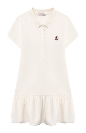 Детское хлопковое платье MONCLER белого цвета по цене 16050 руб., арт. G1-954-8I700-10-8496F/12-14A | Фото 1 Детское хлопковое платье MONCLER белого цвета, арт. G1-954-8I700-10-8496F/12-14A | Фото 1 (Материал внешний: Хлопок; Случай: Повседневный; Девочки Кросс-КТ: Платье-одежда; Рукава: Короткие; Ростовка одежда: 12 лет | 152 см, 16 лет | 164 см)