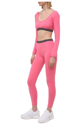 Женские хлопковые леггинсы BALMAIN кораллового цвета по цене 16950 руб., арт. BPN095140 | Фото 2 Женские хлопковые леггинсы BALMAIN кораллового цвета, арт. BPN095140 | Фото 2