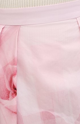 Женская хлопковая юбка ALEXANDER MCQUEEN розового цвета, арт. 651667/QCACC | Фото 5 (Женское Кросс-КТ: Юбка-одежда; Материал внешний: Хлопок; Длина Ж (юбки, платья, шорты): Миди; Стили: Романтичный; Материал подклада: Шелк)