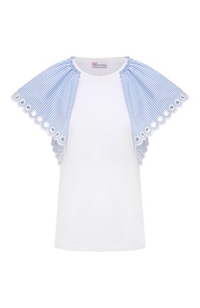 Женская хлопковая футболка REDVALENTINO белого цвета по цене 39950 руб., арт. VR0MG09I/5W5 | Фото 1 Женская хлопковая футболка REDVALENTINO белого цвета, арт. VR0MG09I/5W5 | Фото 1 (Принт: Без принта; Длина (для топов): Стандартные; Материал внешний: Хлопок; Женское Кросс-КТ: Футболка-одежда; Рукава: Короткие; Стили: Бохо; Региональные ограничения белый список (Axapta Mercury): RU)