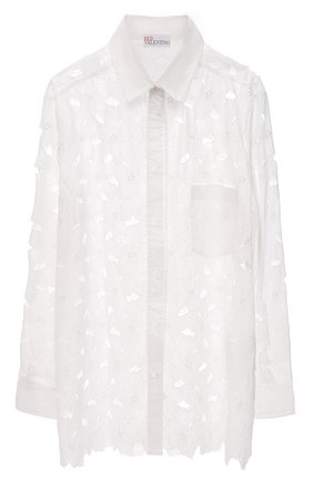 Женская рубашка REDVALENTINO белого цвета по цене 57800 руб., арт. VR0AB03U/5TB | Фото 1 Женская рубашка REDVALENTINO белого цвета, арт. VR0AB03U/5TB | Фото 1