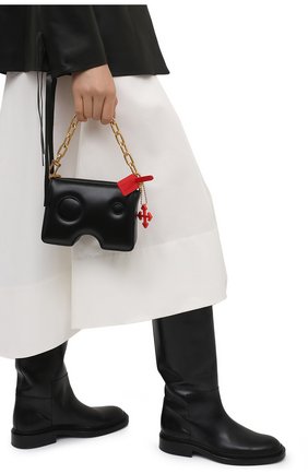 Женская сумка burrow OFF-WHITE черного цвета по цене 71800 руб., арт. 0WNR002S21LEA001 | Фото 2 Женская сумка burrow OFF-WHITE черного цвета, арт. 0WNR002S21LEA001 | Фото 2 (Сумки-технические: Сумки top-handle; Размер: mini; Материал: Натуральная кожа; Ремень/цепочка: С цепочкой)