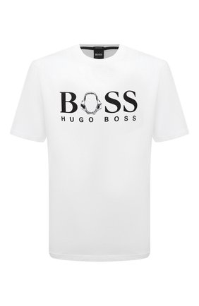 Мужская хлопковая футболка BOSS белого цвета по цене 6600 руб., арт. 50450923 | Фото 1 Мужская хлопковая футболка BOSS белого цвета, арт. 50450923 | Фото 1