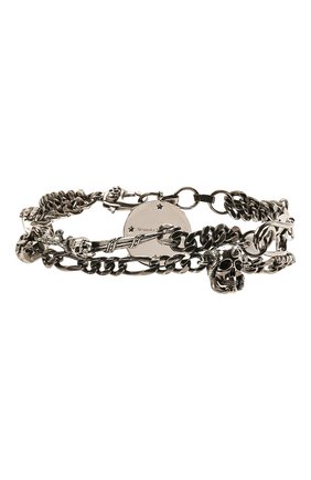 Мужской браслет ALEXANDER MCQUEEN серебряного цвета по цене 37200 руб., арт. 650911/I94VY | Фото 2 Мужской браслет ALEXANDER MCQUEEN серебряного цвета, арт. 650911/I94VY | Фото 2