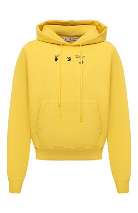 Мужской хлопковое худи OFF-WHITE желтого цвета по цене 45900 руб., арт. 0MBB037S21FLE005 | Фото 1 Мужской хлопковое худи OFF-WHITE желтого цвета, арт. 0MBB037S21FLE005 | Фото 1