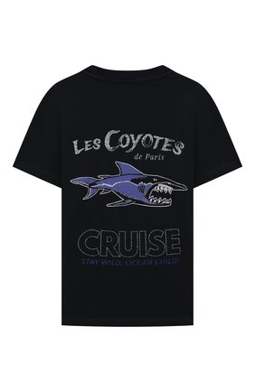 Детская хлопковая футболка LES COYOTES DE PARIS темно-синего цвета по цене 7490 руб., арт. 115-22-111 | Фото 2 Детская хлопковая футболка LES COYOTES DE PARIS темно-синего цвета, арт. 115-22-111 | Фото 2