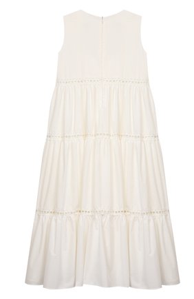 Детское хлопковое платье DESIGNERS CAT белого цвета по цене 24750 руб., арт. 100000K01000716/4A-8A | Фото 2 Детское хлопковое платье DESIGNERS CAT белого цвета, арт. 100000K01000716/4A-8A | Фото 2