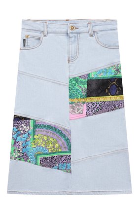 Детская джинсовая юбка VERSACE голубого цвета по цене 49950 руб., арт. 1000032/1A00340/8A-14A | Фото 1 Детская джинсовая юбка VERSACE голубого цвета, арт. 1000032/1A00340/8A-14A | Фото 1 (Материал внешний: Хлопок, Деним; Региональные ограничения белый список (Axapta Mercury): RU; Кросс-КТ: Деним; Ростовка одежда: 10 - 11 лет | 140 - 146см, 12 лет | 152 см, 16 лет | 164 см, 8 лет | 128 см)