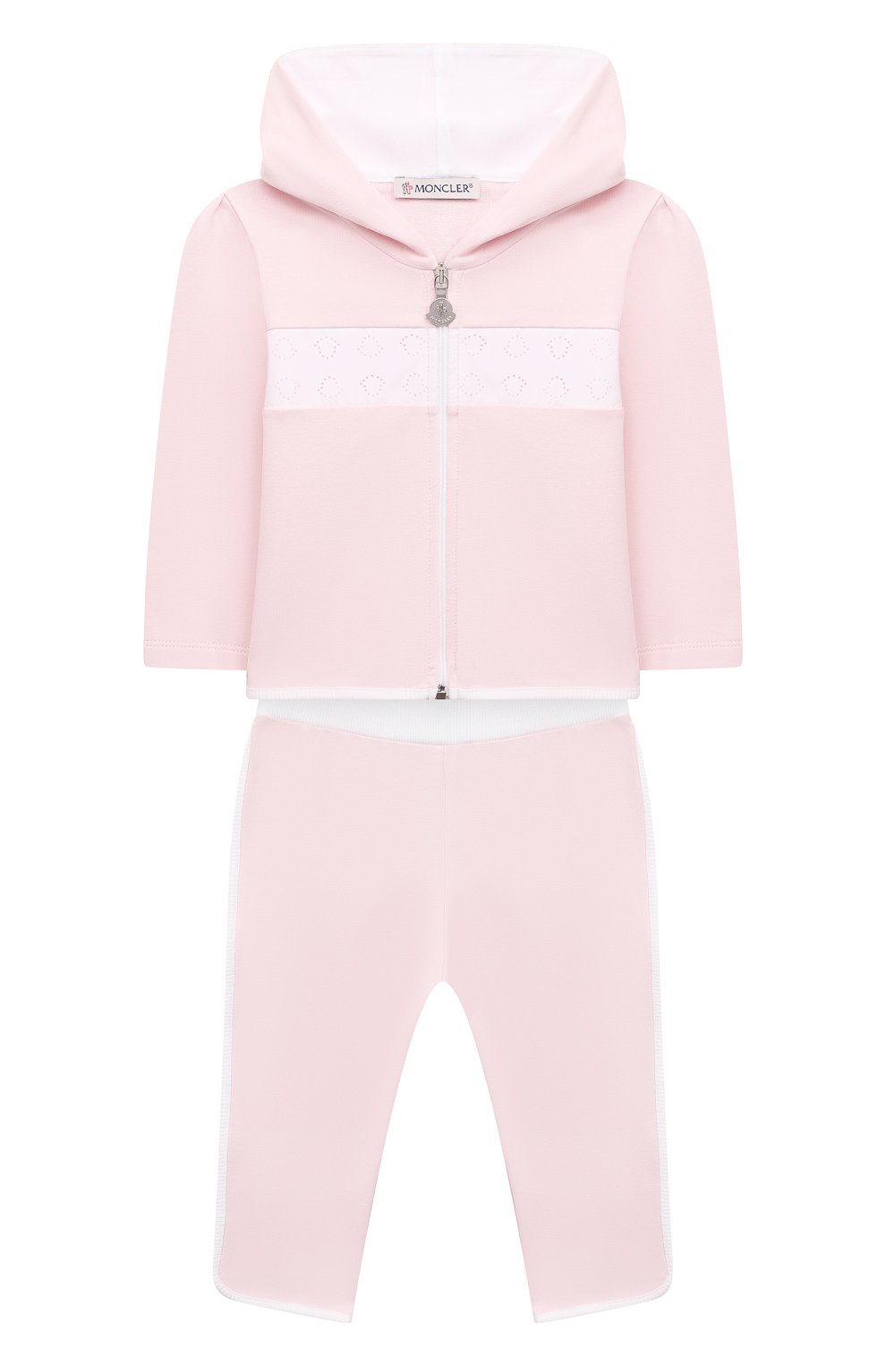 Детский комплект из толстовки и брюк MONCLER светло-розового цвета, арт. G1-951-8M752-10-899AR | Фото 1