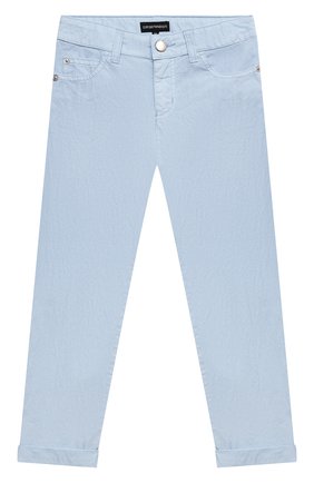 Детские джинсы EMPORIO ARMANI голубого цвета по цене 11800 руб., арт. 3K3J10/2N8AZ | Фото 1 Детские джинсы EMPORIO ARMANI голубого цвета, арт. 3K3J10/2N8AZ | Фото 1 (Материал внешний: Синтетический материал, Хлопок; Кросс-КТ: джинсы; Ростовка одежда: 10 - 11 лет | 140 - 146см, 13 - 15 лет | 158 см, 5 лет | 110 см, 6 лет | 116 см, 7 лет | 122 см, 9 лет | 134 см)