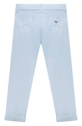 Детские джинсы EMPORIO ARMANI голубого цвета по цене 11800 руб., арт. 3K3J10/2N8AZ | Фото 2 Детские джинсы EMPORIO ARMANI голубого цвета, арт. 3K3J10/2N8AZ | Фото 2 (Материал внешний: Синтетический материал, Хлопок; Кросс-КТ: джинсы; Ростовка одежда: 10 - 11 лет | 140 - 146см, 13 - 15 лет | 158 см, 5 лет | 110 см, 6 лет | 116 см, 7 лет | 122 см, 9 лет | 134 см)