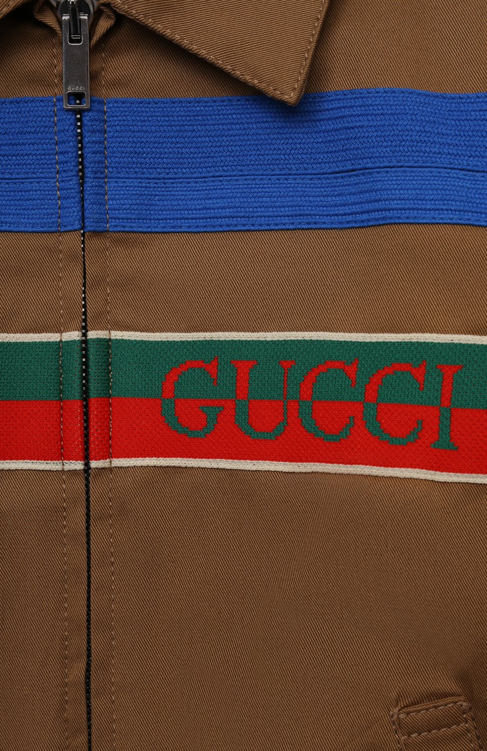 Детского хлопковый бомбер GUCCI коричневого цвета по цене 53200 руб., арт. 644636/XWAMK | Фото 3 Детского хлопковый бомбер GUCCI коричневого цвета, арт. 644636/XWAMK | Фото 3