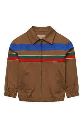 Детского хлопковый бомбер GUCCI коричневого цвета по цене 53200 руб., арт. 644636/XWAMK | Фото 1 Детского хлопковый бомбер GUCCI коричневого цвета, арт. 644636/XWAMK | Фото 1 (Материал внешний: Хлопок; Рукава: Длинные; Материал подклада: Хлопок; Ростовка одежда: 12 мес | 80 см, 18 мес | 86 см, 24 мес | 92 см, 36 мес | 98 см)