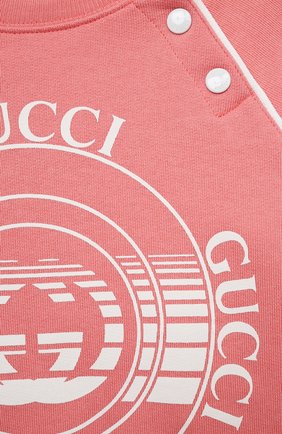 Детский хлопковый свитшот GUCCI розового цвета по цене 16500 руб., арт. 647900/XJC7E | Фото 3 Детский хлопковый свитшот GUCCI розового цвета, арт. 647900/XJC7E | Фото 3